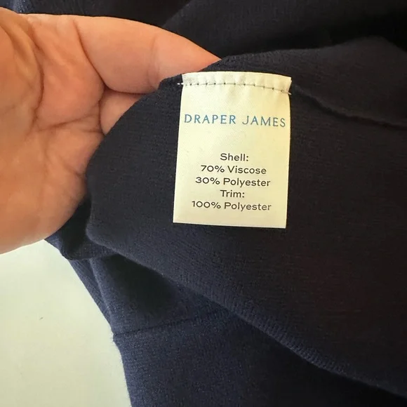 Draper James Ruffle Sheer Yoke Viscose A Line Sweater Dress Nassau Blue NWOT XS - Picture 14 of 16